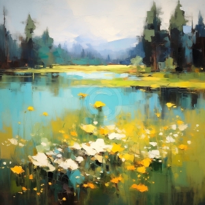 Lac cu flori salbatice