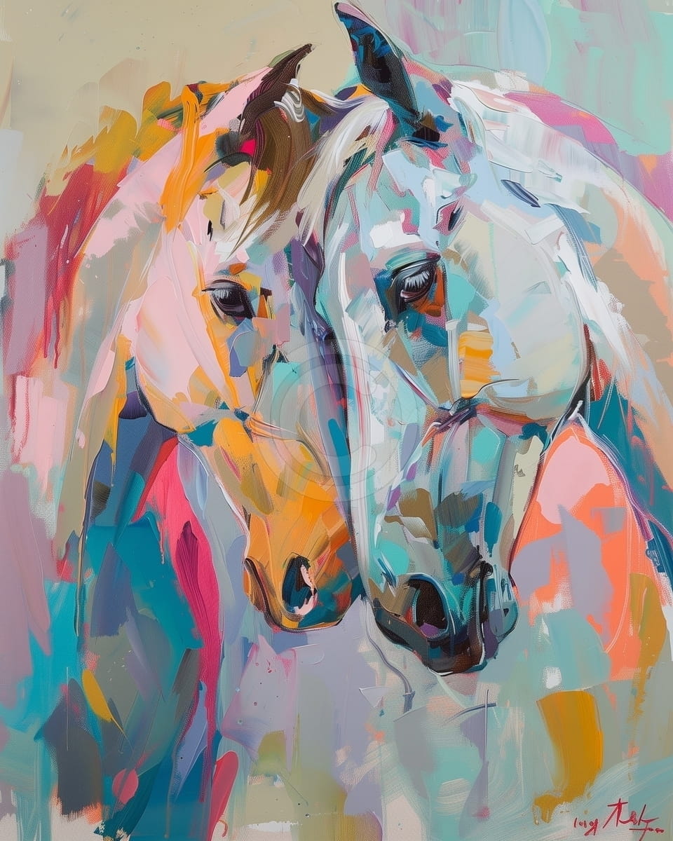 Tablou Cai colorati in stil modern