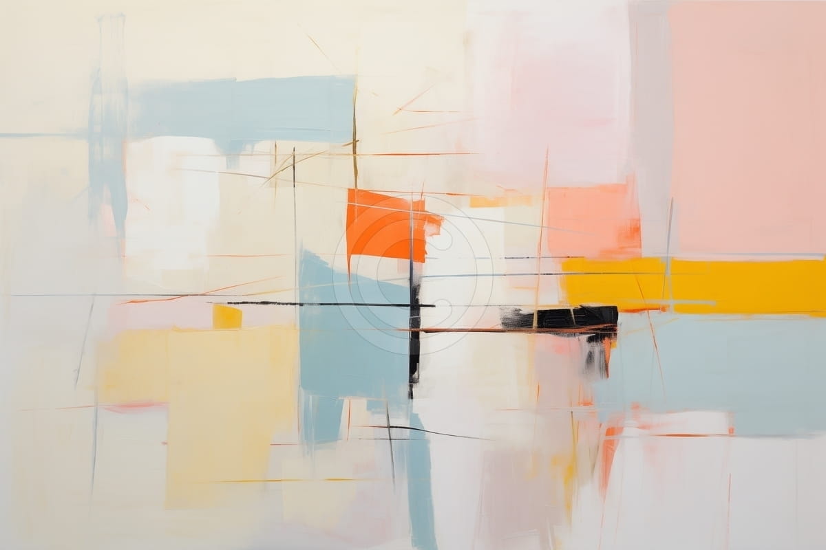 Tablou Compozitie abstracta in culori pastel