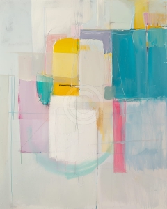 Abstract in culori pastel si accente turcoaz