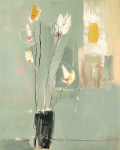 Flori stilizate in vaza neagra