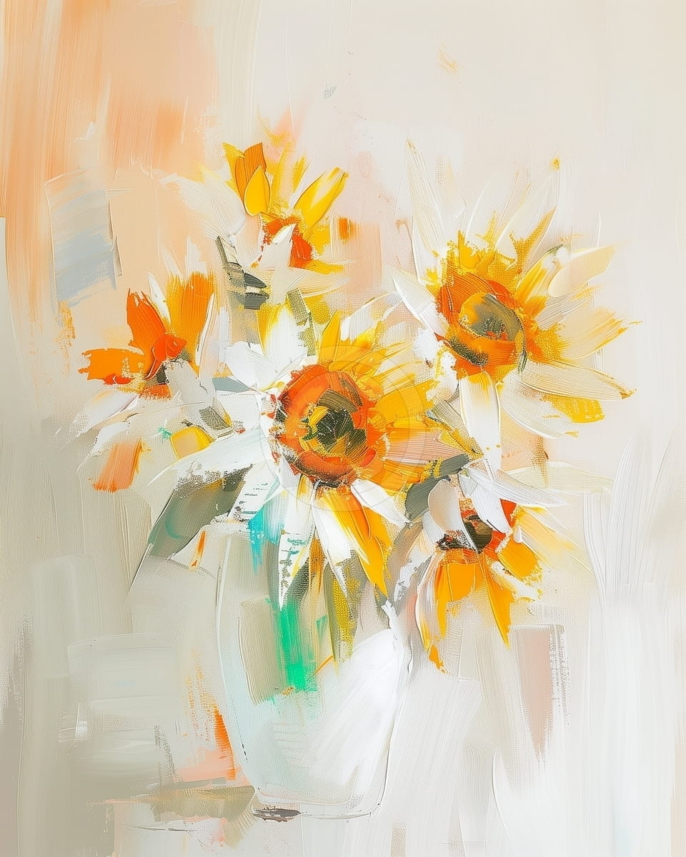 Tablou Buchet de floarea-soarelui in stil expresiv