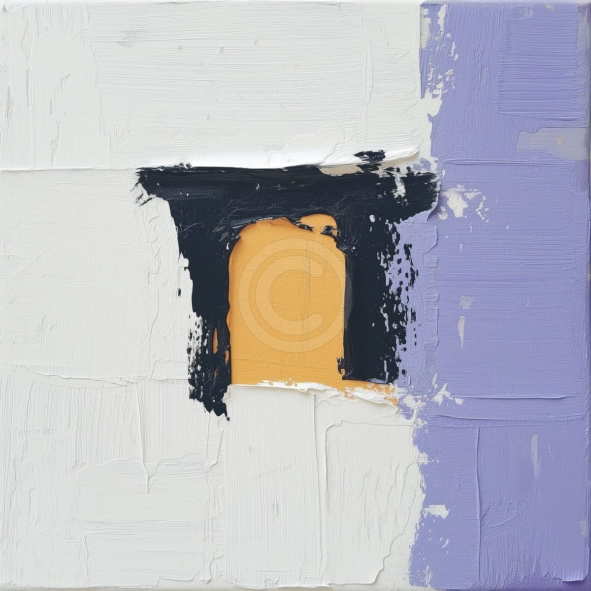 Tablou Compozitie geometrica in alb, mov si negru