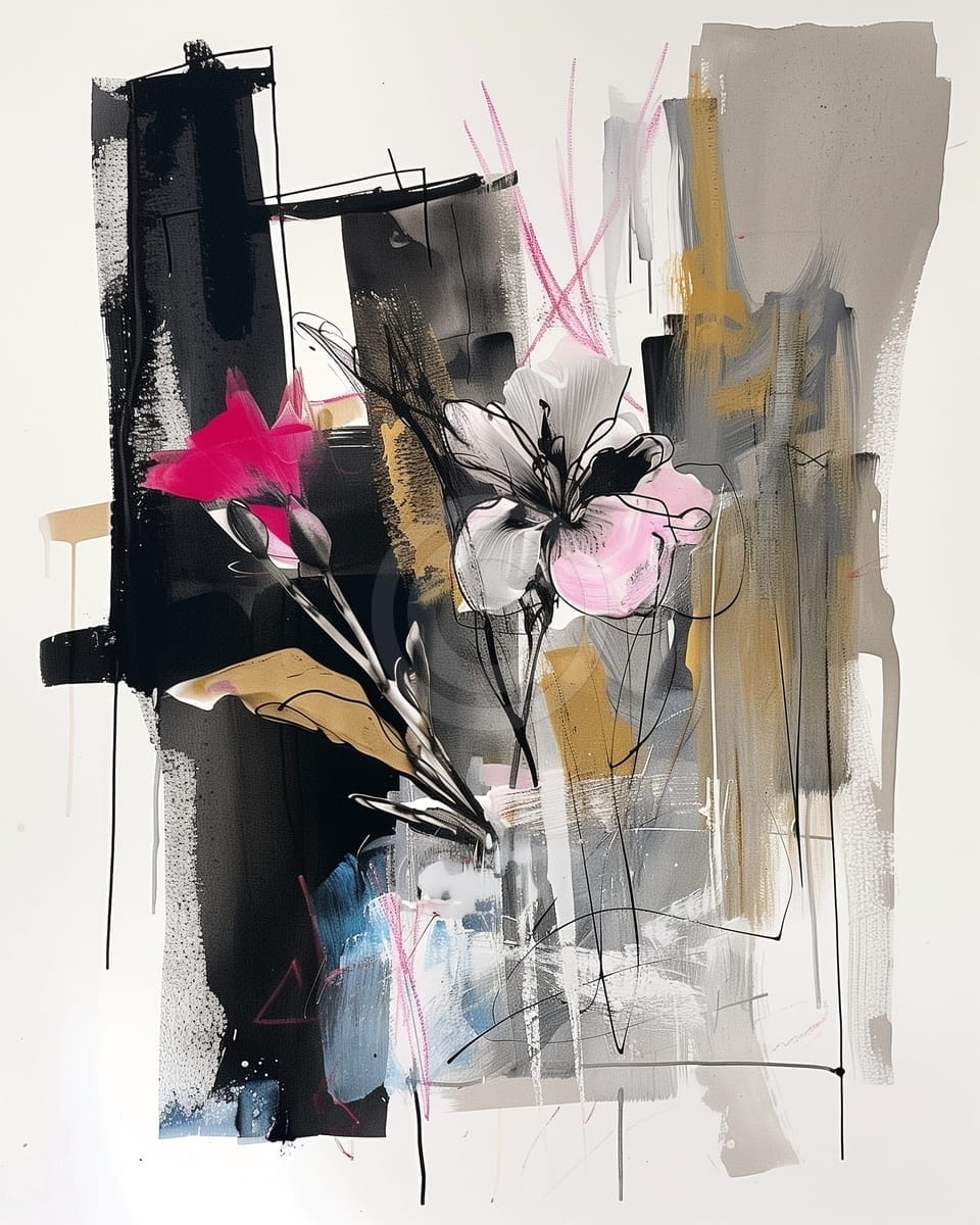 Tablou Flori in compozitie abstracta