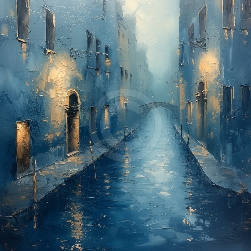 Tablou Canal Venetian in lumina serii