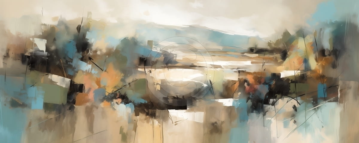 Tablou Peisaj abstract in culori pastel