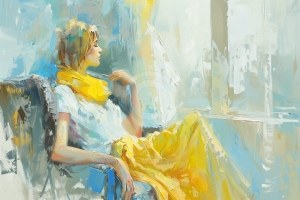 Femeie langa fereastra