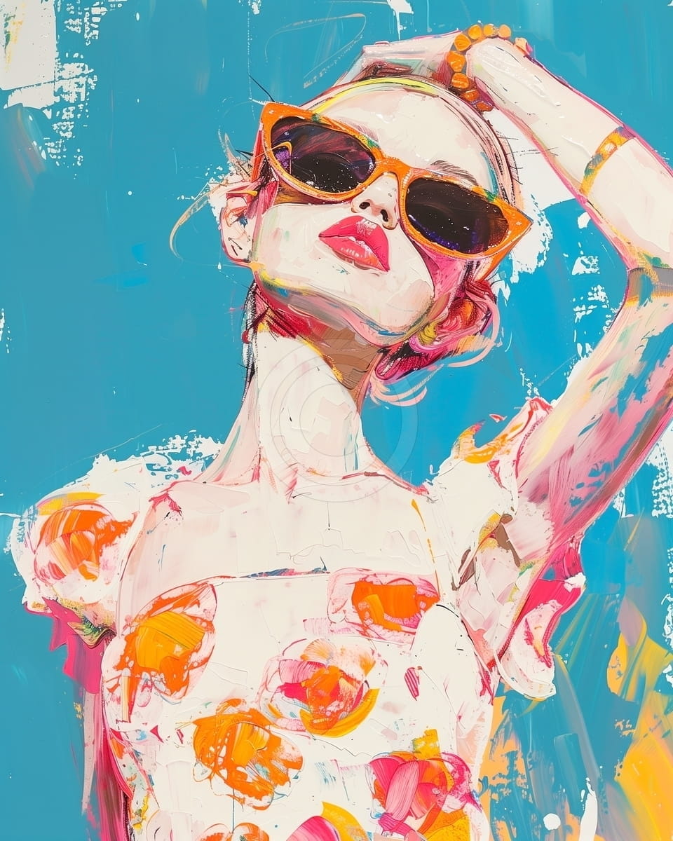Tablou Femeie cu ochelari de soare