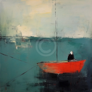 Solitar pe barca rosie