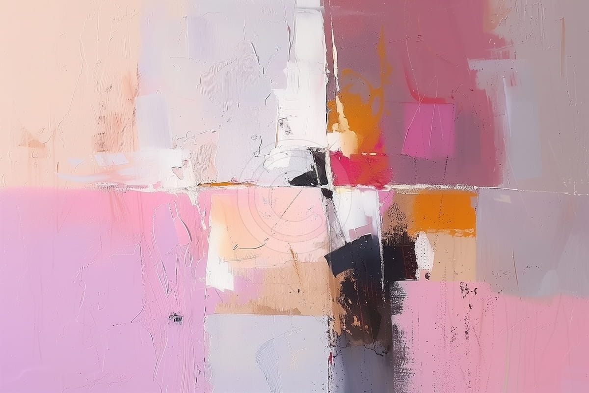 Tablou Intersectii in roz si portocaliu