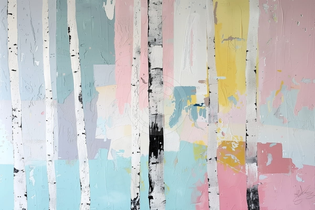 Tablou Mesteceni in pastel