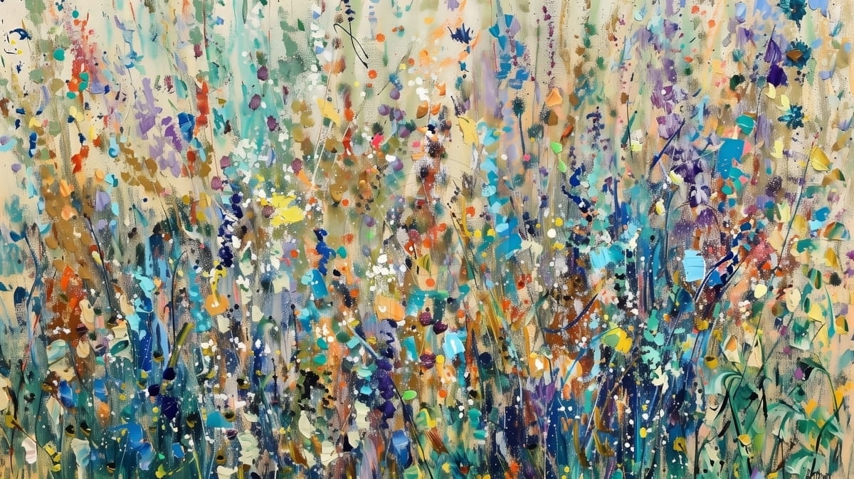 Tablou Abstract cu flori de camp colorate