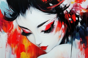 Portret delicat in stil japonez