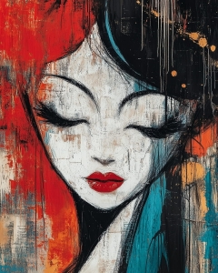 Chip feminin cu par colorat