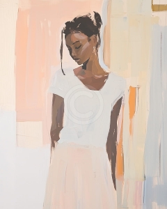 Femeie in rochie alba