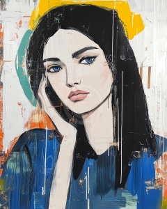 Portret de femeie cu ochi albastri