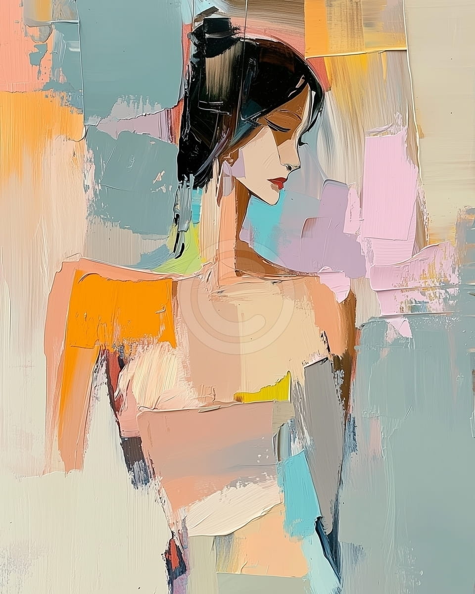 Tablou Femeie in rochie deschisa