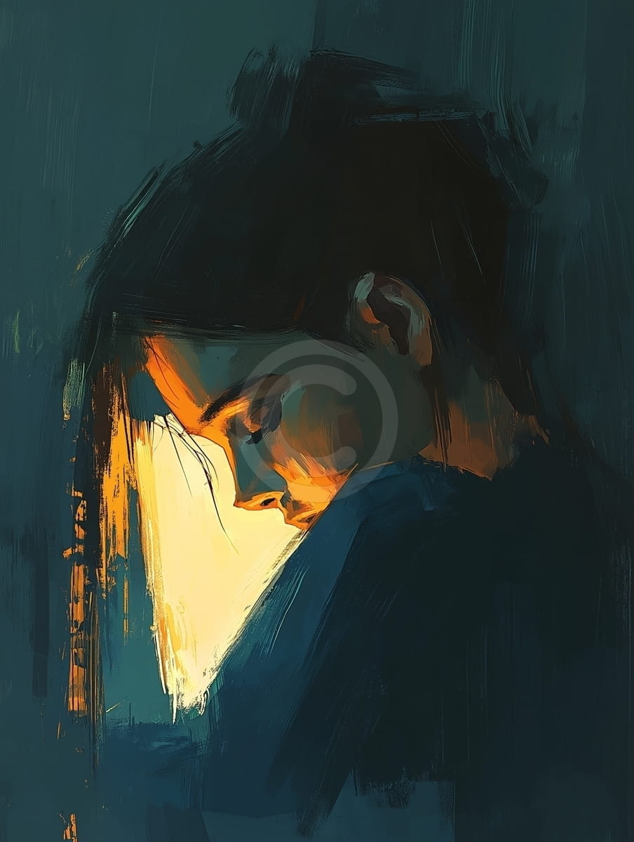 Tablou Fata in lumina calda