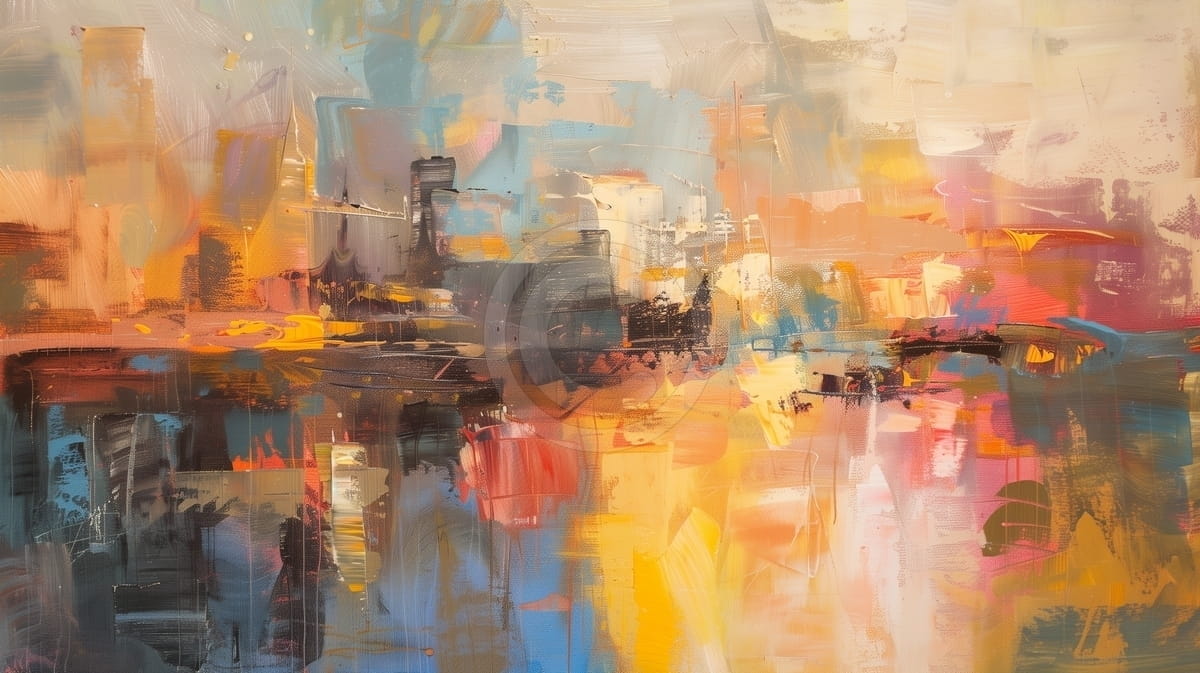 Tablou Oras abstract in lumina apusului