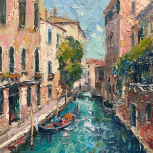 Gondola pe canal venetian