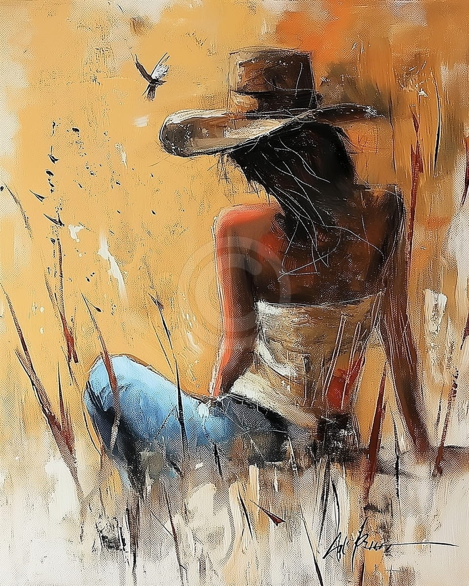 Tablou Fata cu palarie