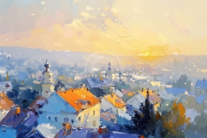 Rasarit peste acoperisuri