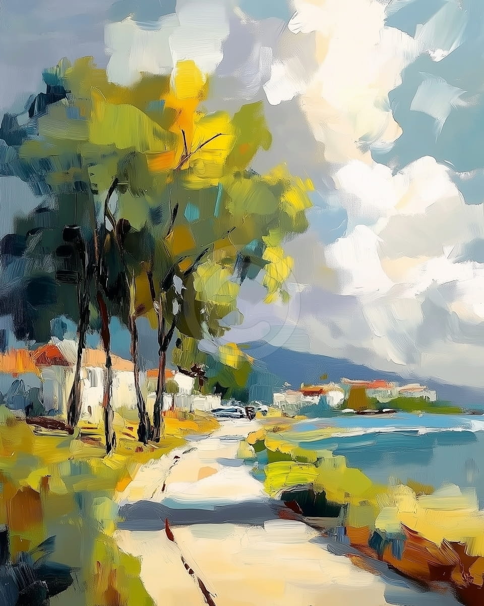 Tablou Toamna pe malul marii