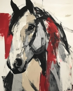 Cap de cal in culori expresive