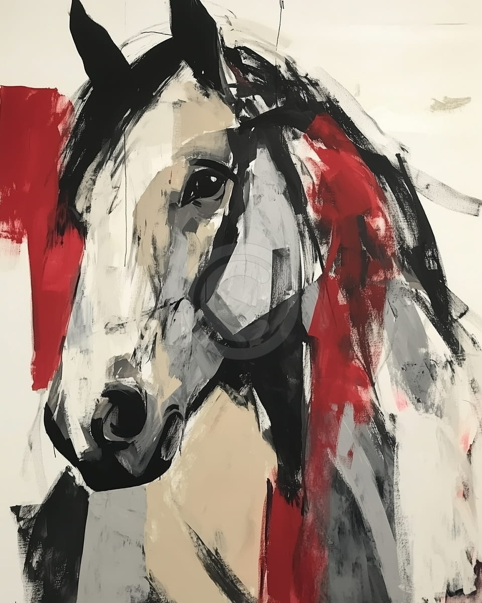 Tablou Cap de cal in culori expresive