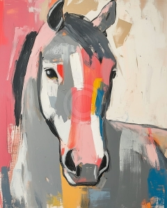Portret de cal in culori pastelate
