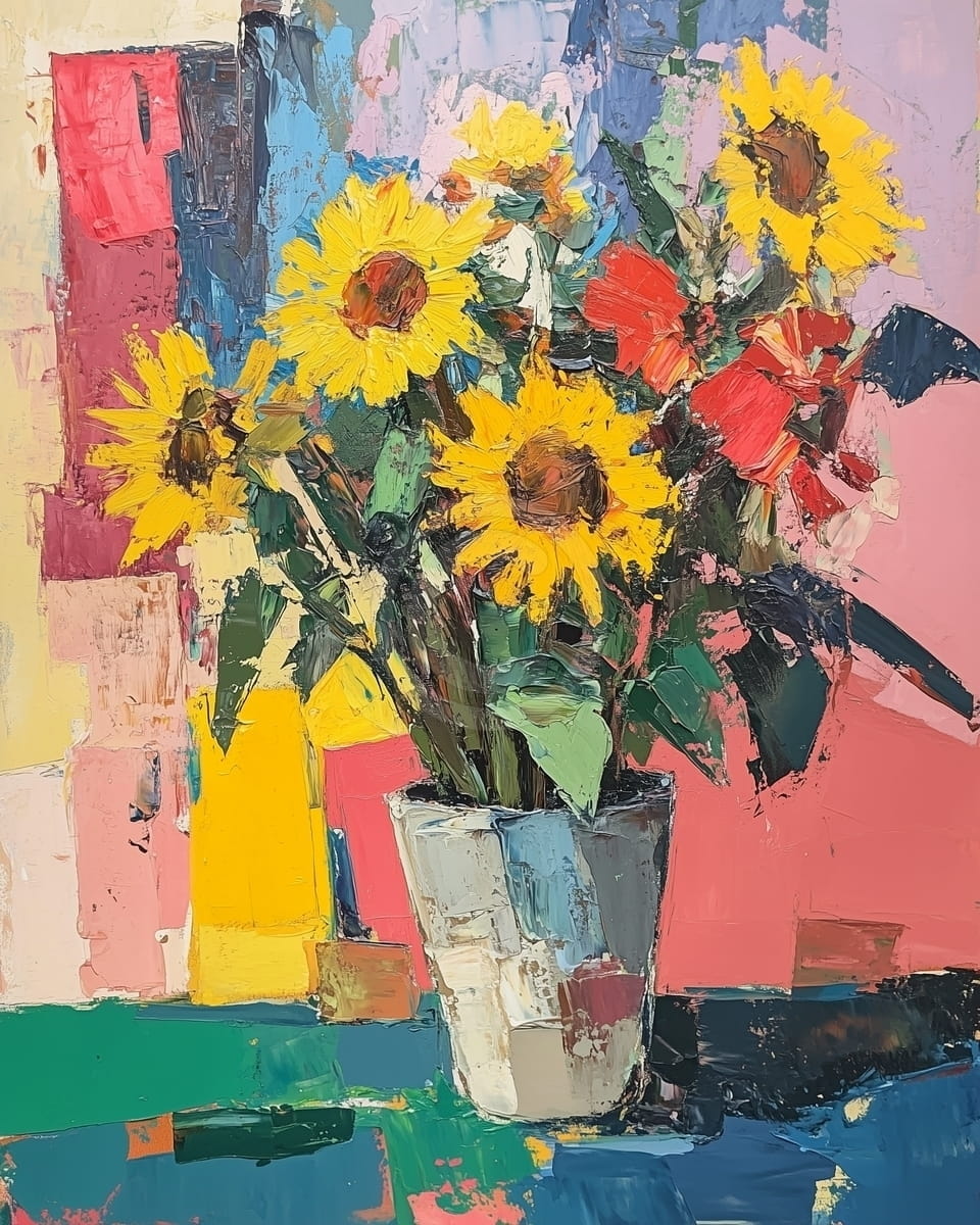 Tablou Floarea-soarelui in culori vibrante