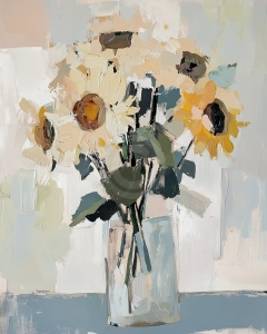 Floarea-soarelui in vaza