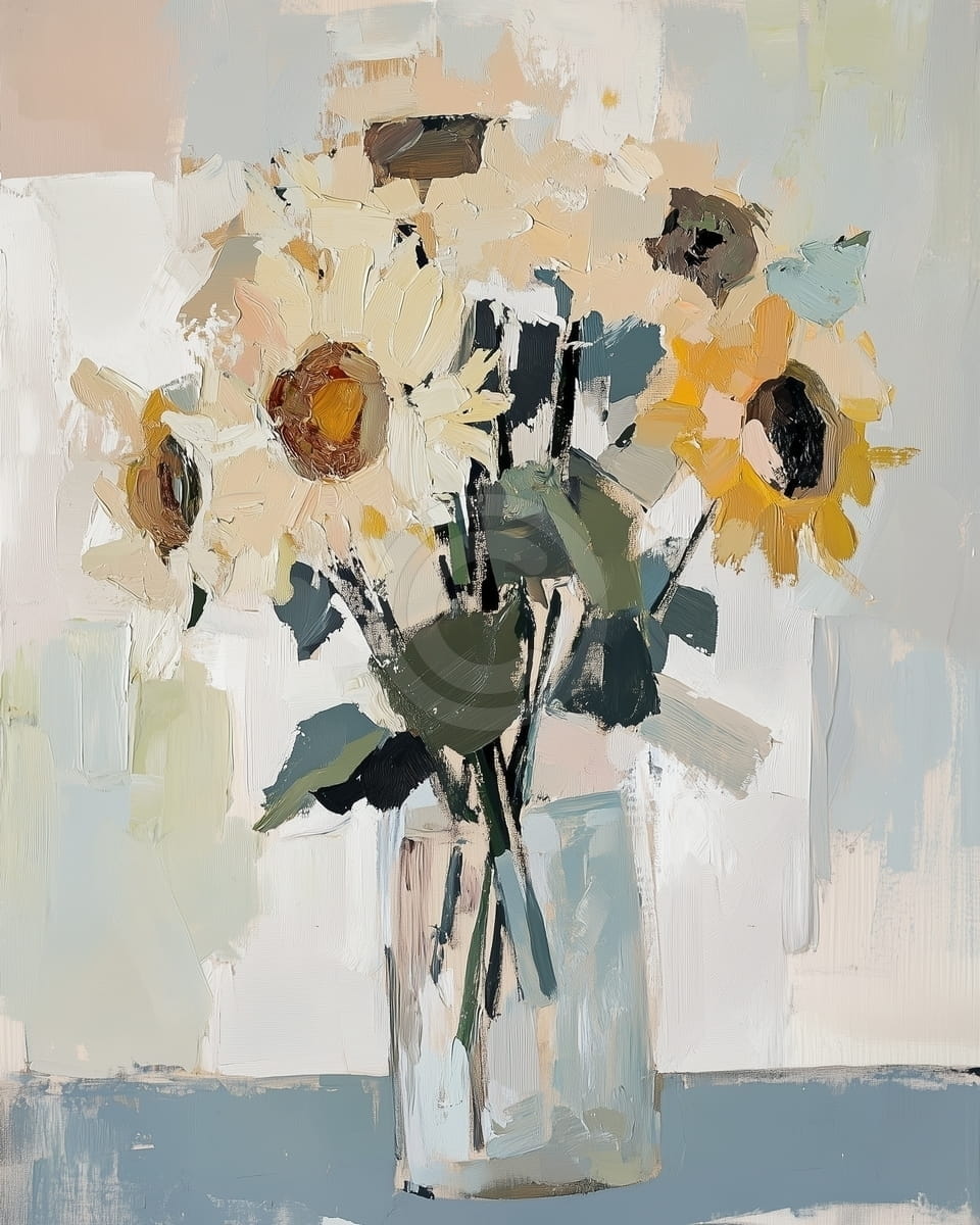 Tablou Floarea-soarelui in vaza