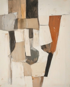 Compozitie verticala in bej si caramiziu