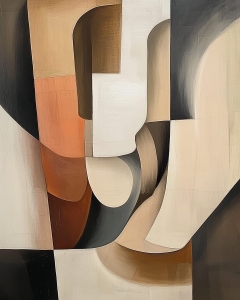 Siluete geometrice in nuante calde