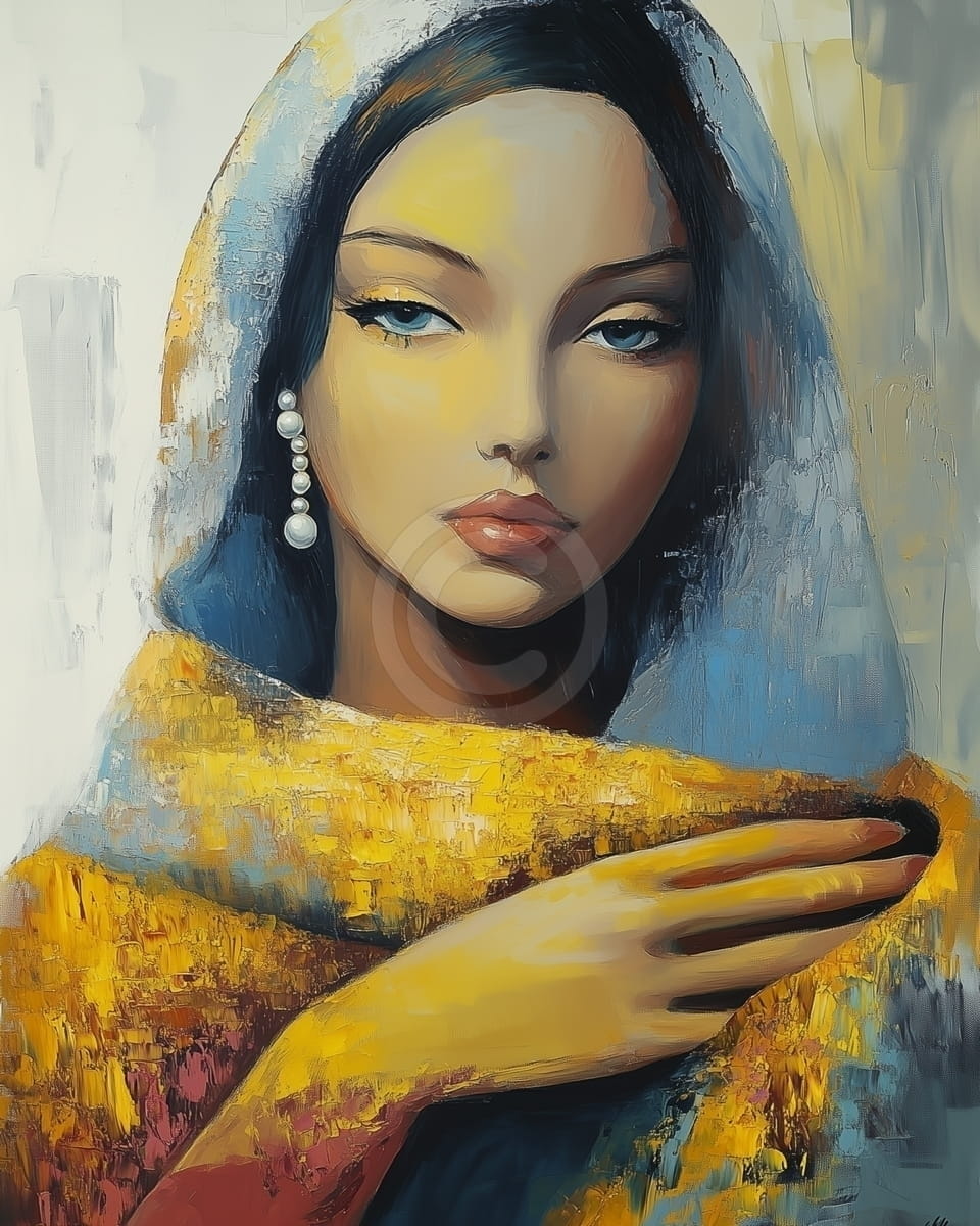 Tablou Femeie cu privire albastra