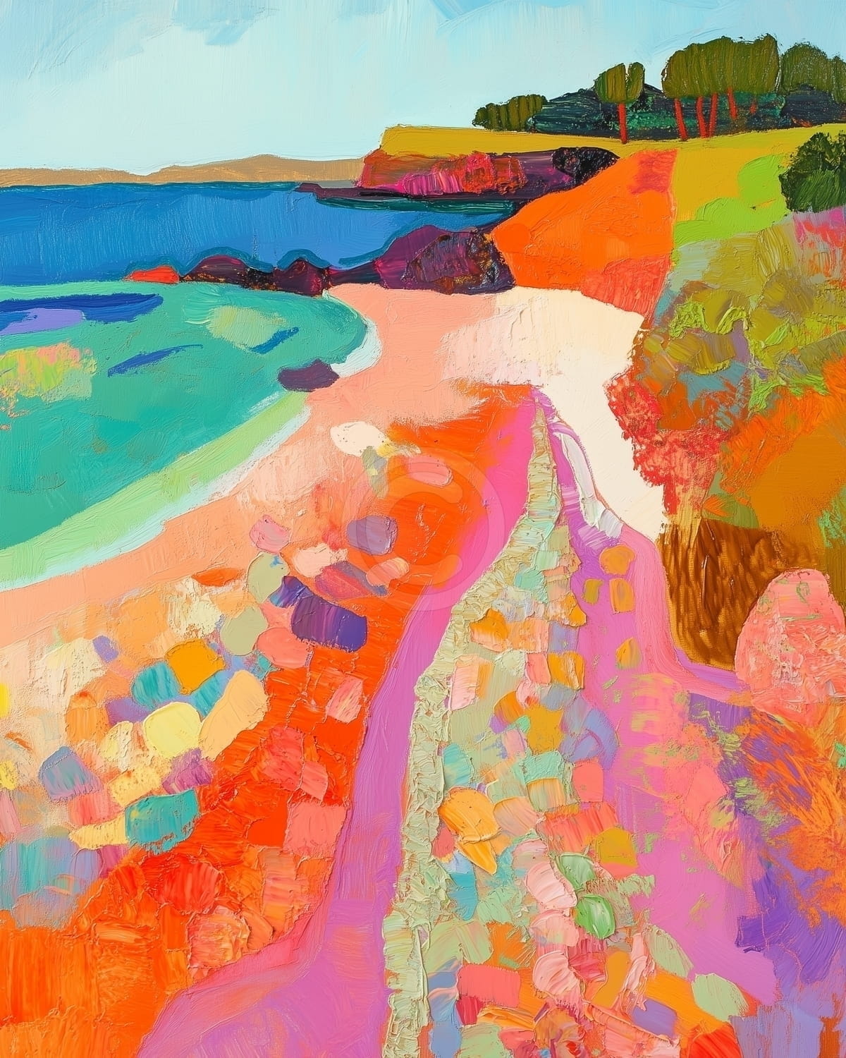 Tablou Poteca spre plaja colorata