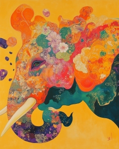 Vis floral cu elefant