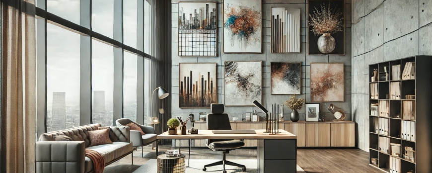 Idei Decoratiuni Pentru Birou: Decorarea Pereților cu Tablouri