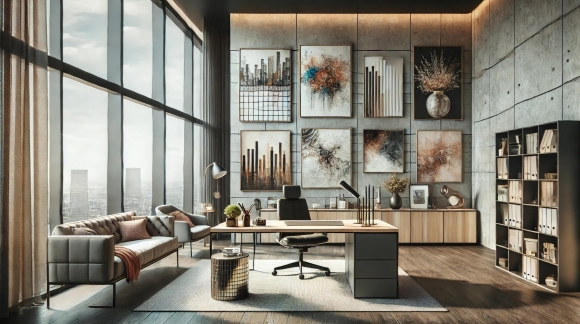 Idei Decoratiuni Pentru Birou: Decorarea Pereților cu Tablouri